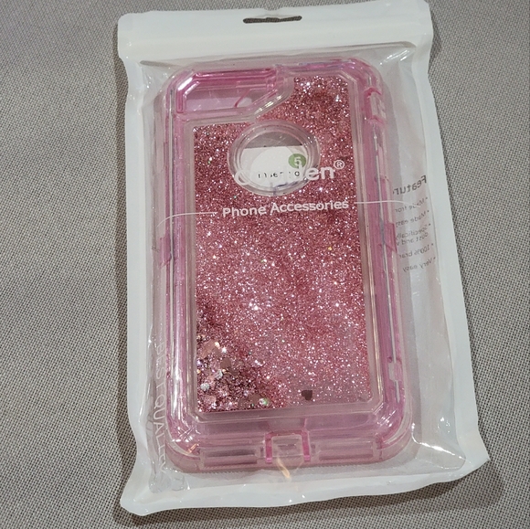 iPhone 7P 8P Pink Glitter Phone Case NWT - Picture 4 of 5